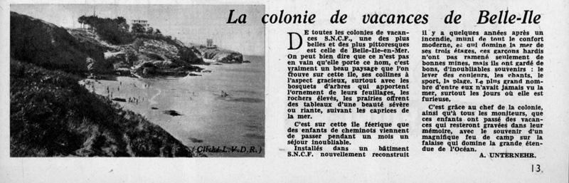La colonie de vacances de Belle-Ile en 1952